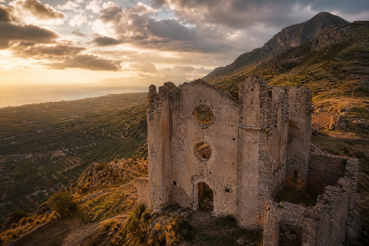 Vista dell'abbazia normanna di San Giorgio a Gratteri